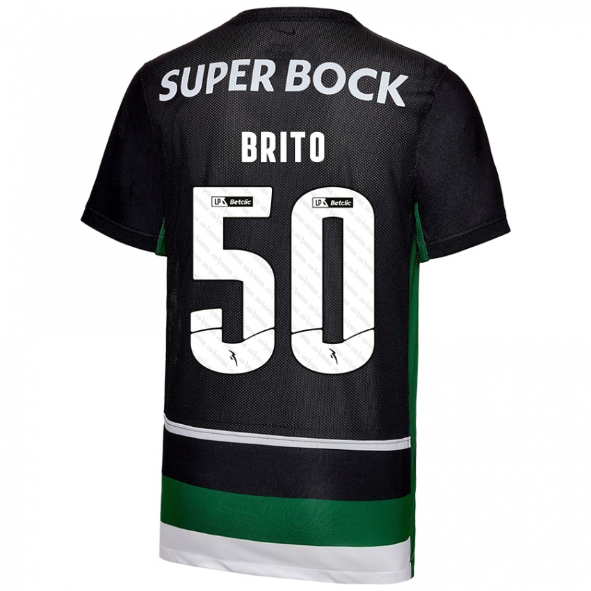 Herren Alexandre Brito #50 Schwarz Weiß Grün Heimtrikot Trikot 2024/25 T-Shirt