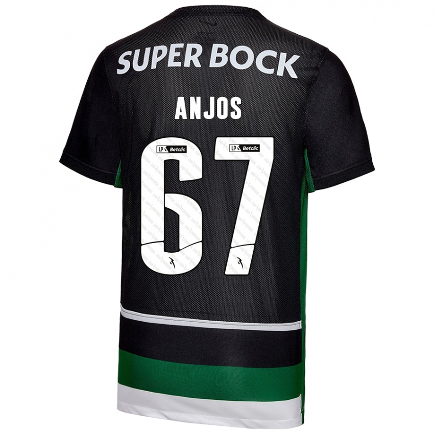 Herren Lucas Anjos #67 Schwarz Weiß Grün Heimtrikot Trikot 2024/25 T-Shirt