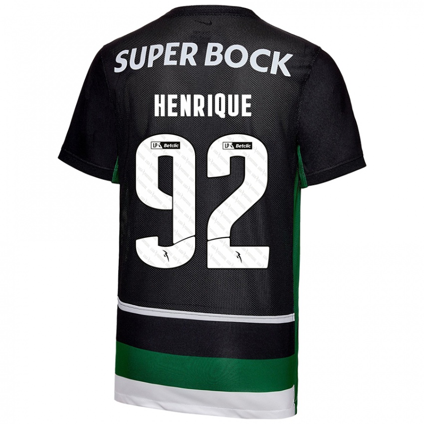 Herren Eduardo Henrique #92 Schwarz Weiß Grün Heimtrikot Trikot 2024/25 T-Shirt