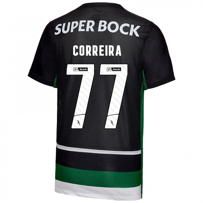 Herren Alicia Figueiredo Lima Correia #77 Schwarz Weiß Grün Heimtrikot Trikot 2024/25 T-Shirt