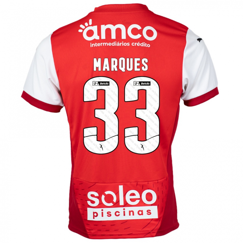 Herren João Marques #33 Rot Weiß Heimtrikot Trikot 2024/25 T-Shirt