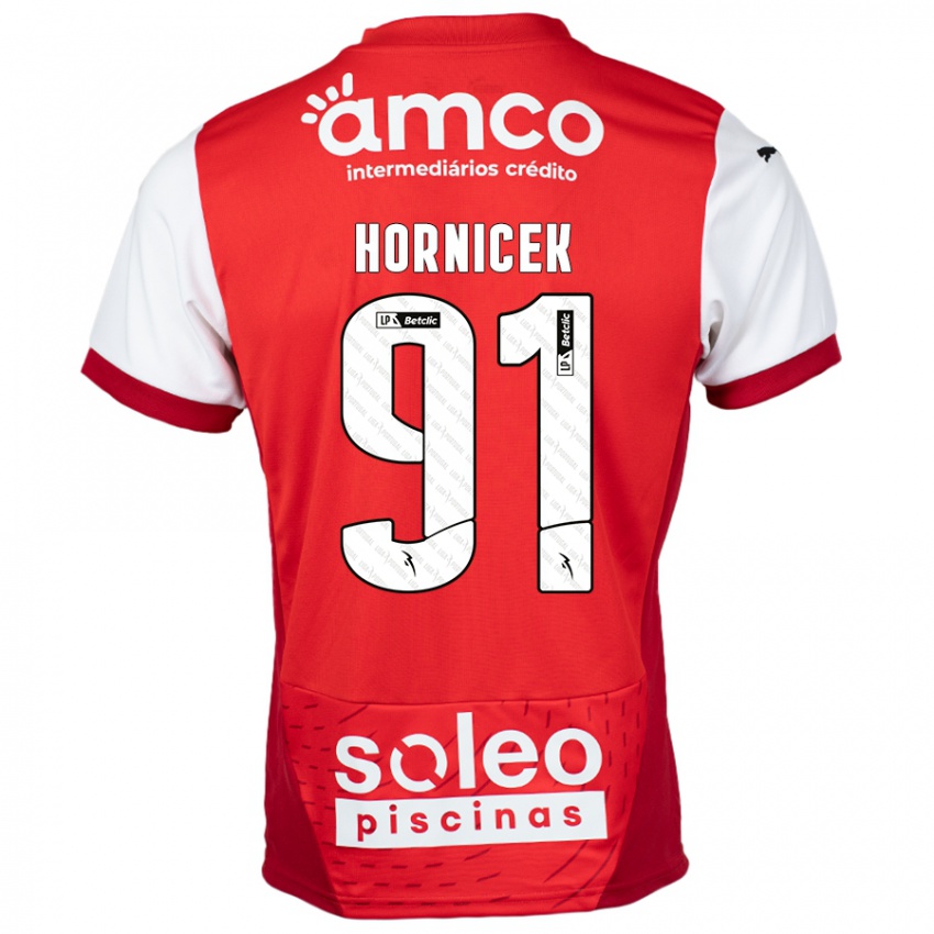 Herren Lukas Hornicek #91 Rot Weiß Heimtrikot Trikot 2024/25 T-Shirt