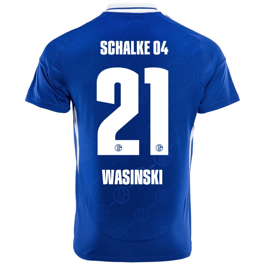 Herren Martin Wasinski #21 Königsblau Heimtrikot Trikot 2024/25 T-Shirt