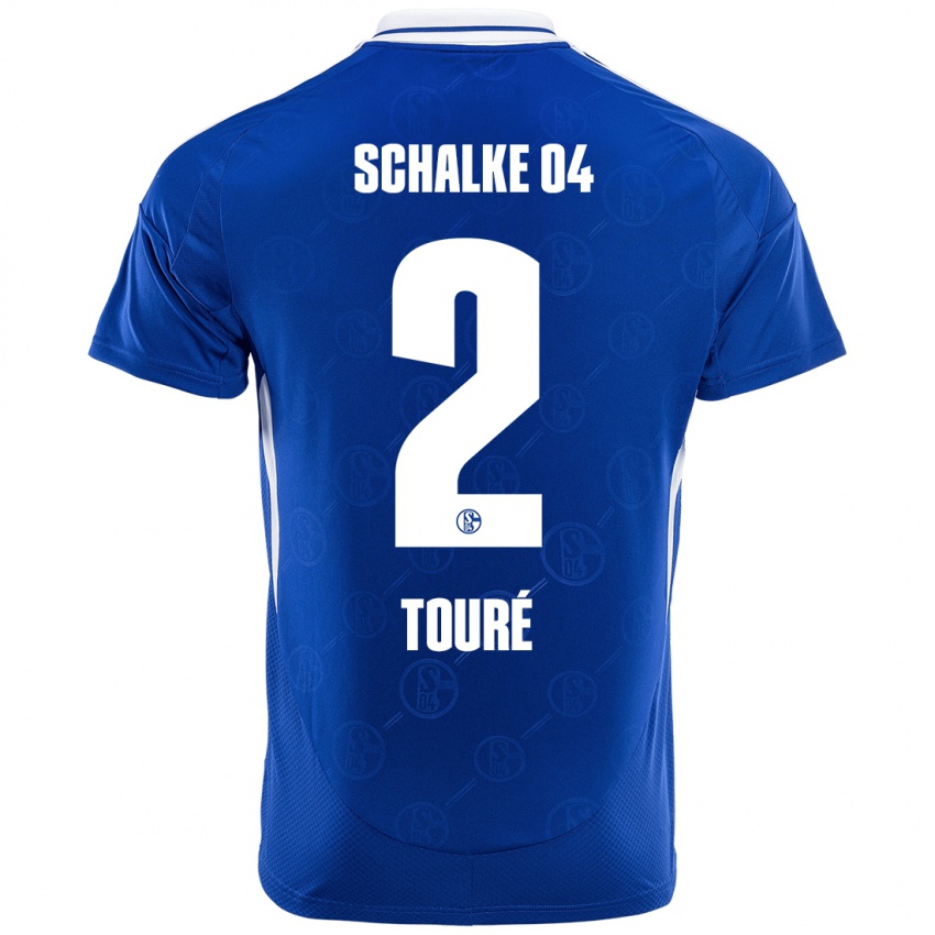 Herren Tidiane Touré #2 Königsblau Heimtrikot Trikot 2024/25 T-Shirt