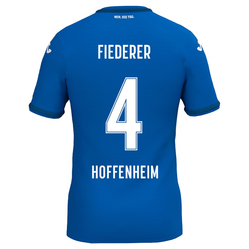 Herren Tom Fiederer #4 Königsblau Heimtrikot Trikot 2024/25 T-Shirt