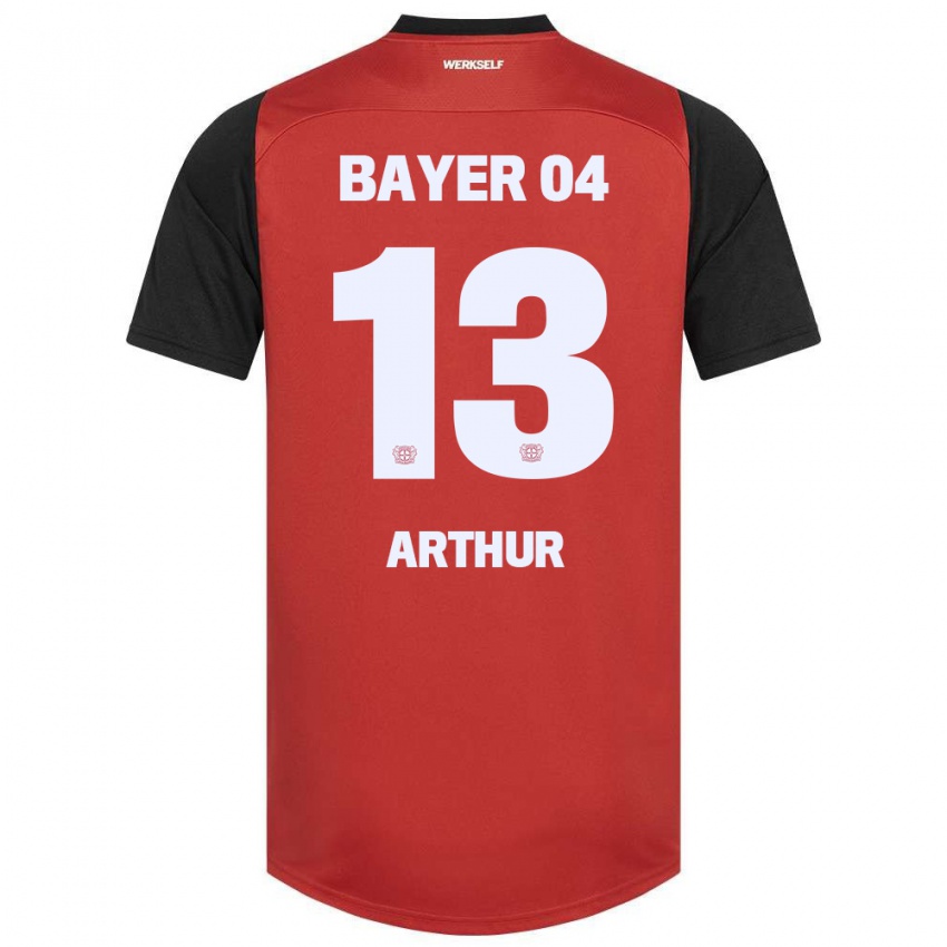 Herren Arthur #13 Rot Schwarz Heimtrikot Trikot 2024/25 T-Shirt