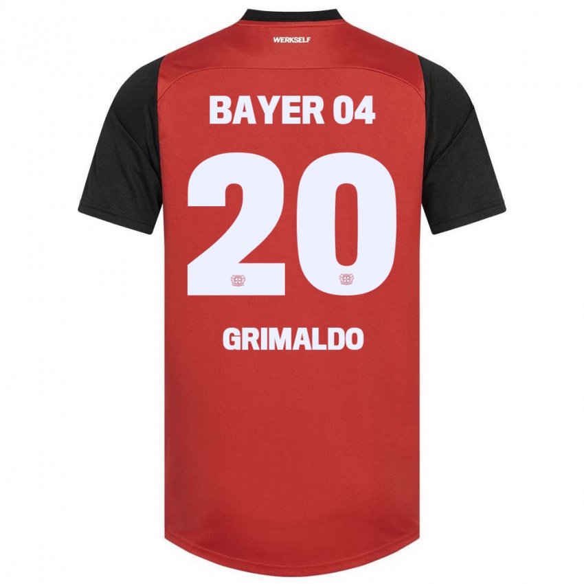 Herren Alejandro Grimaldo #20 Rot Schwarz Heimtrikot Trikot 2024/25 T-Shirt