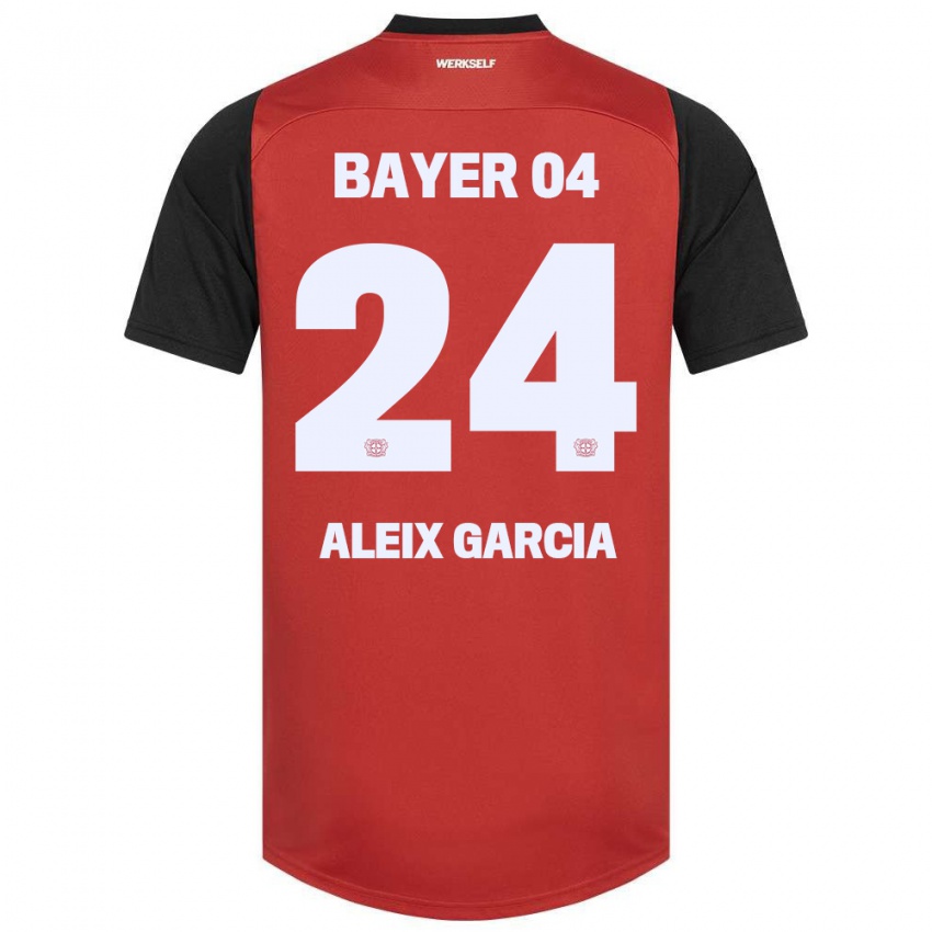 Herren Aleix García #24 Rot Schwarz Heimtrikot Trikot 2024/25 T-Shirt