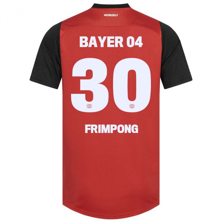 Herren Jeremie Frimpong #30 Rot Schwarz Heimtrikot Trikot 2024/25 T-Shirt