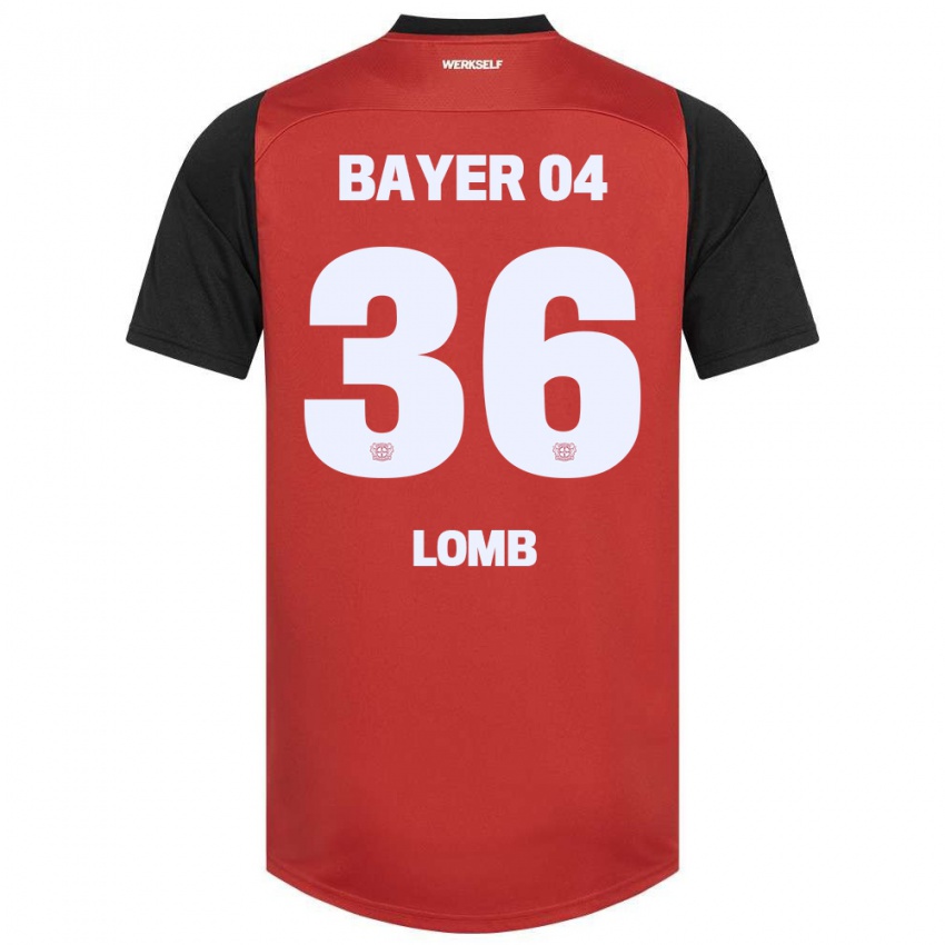 Herren Niklas Lomb #36 Rot Schwarz Heimtrikot Trikot 2024/25 T-Shirt