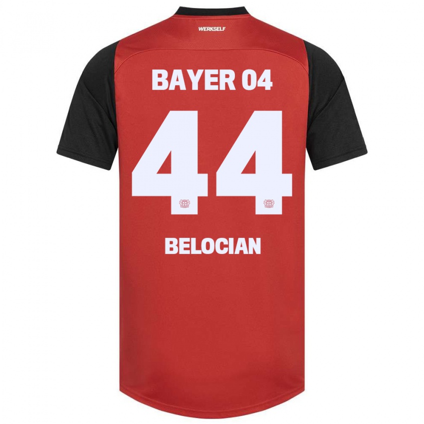 Herren Jeanuël Belocian #44 Rot Schwarz Heimtrikot Trikot 2024/25 T-Shirt