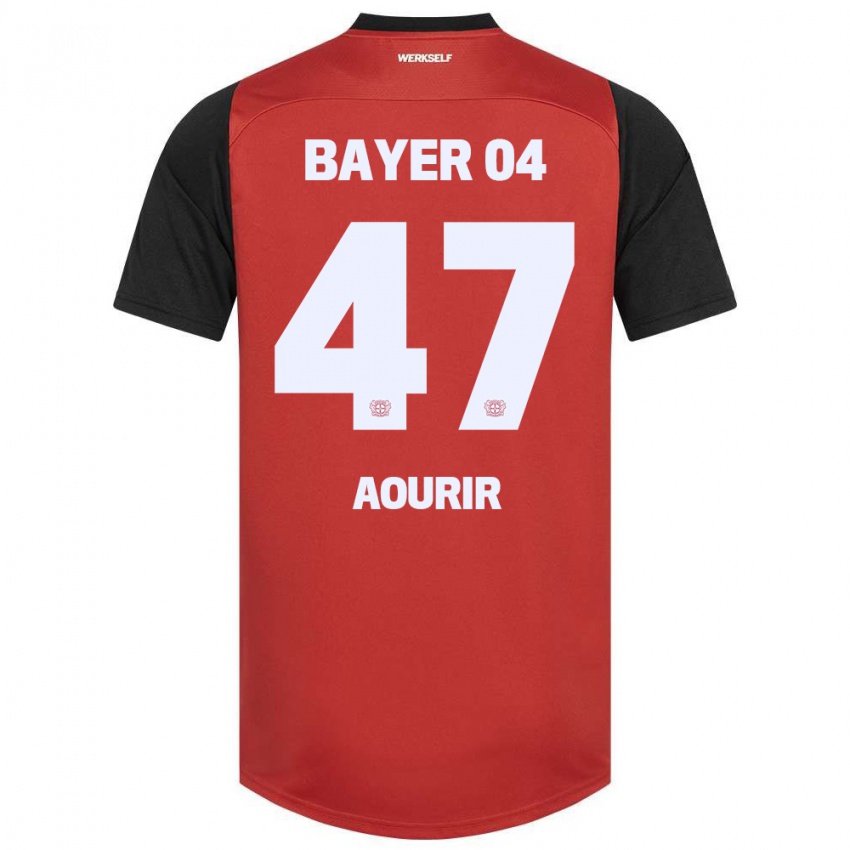 Herren Ayman Aourir #47 Rot Schwarz Heimtrikot Trikot 2024/25 T-Shirt