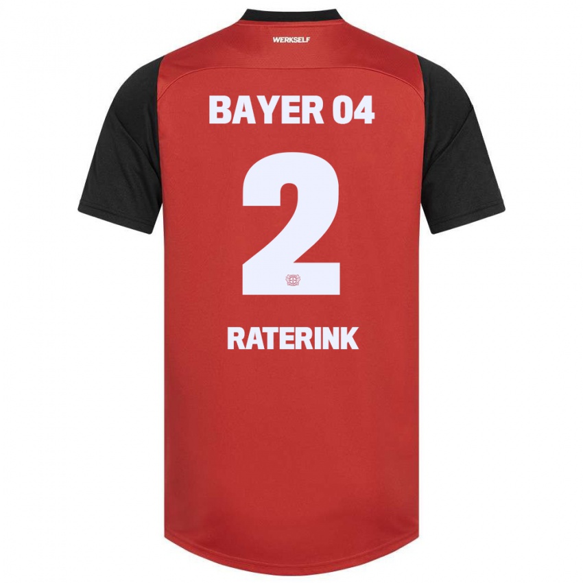 Herren Othniël Raterink #2 Rot Schwarz Heimtrikot Trikot 2024/25 T-Shirt