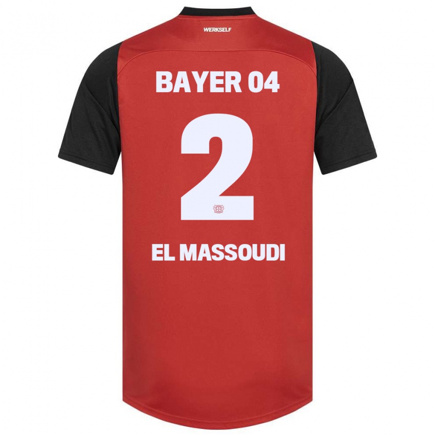 Herren Nassim El Massoudi #2 Rot Schwarz Heimtrikot Trikot 2024/25 T-Shirt