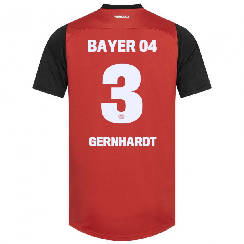 Herren Nils Gernhardt #3 Rot Schwarz Heimtrikot Trikot 2024/25 T-Shirt