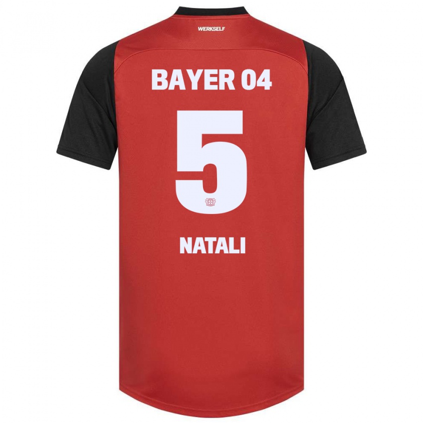 Herren Andrea Natali #5 Rot Schwarz Heimtrikot Trikot 2024/25 T-Shirt