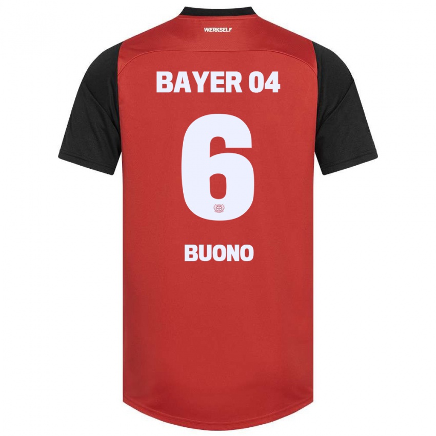 Herren Francesco Buono #6 Rot Schwarz Heimtrikot Trikot 2024/25 T-Shirt