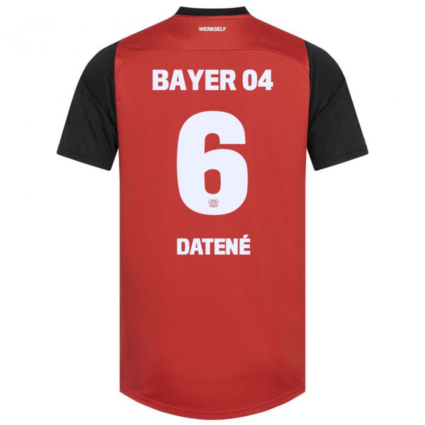 Herren Elia Datené #6 Rot Schwarz Heimtrikot Trikot 2024/25 T-Shirt