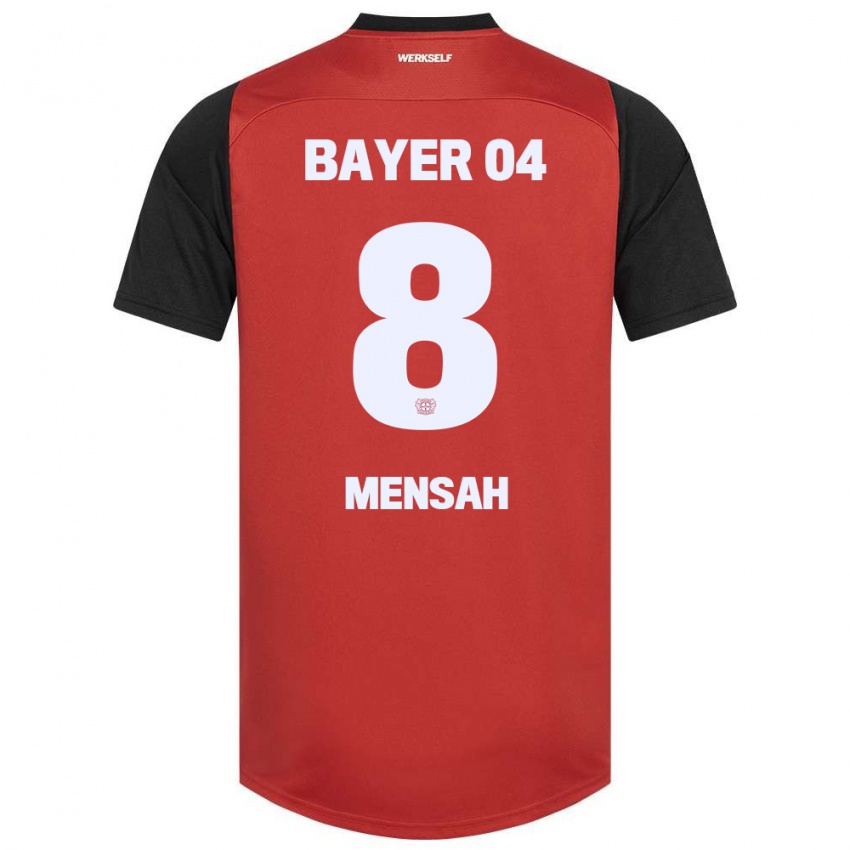 Herren Naba Mensah #8 Rot Schwarz Heimtrikot Trikot 2024/25 T-Shirt