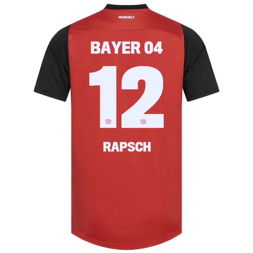 Herren Simeon Rapsch #12 Rot Schwarz Heimtrikot Trikot 2024/25 T-Shirt