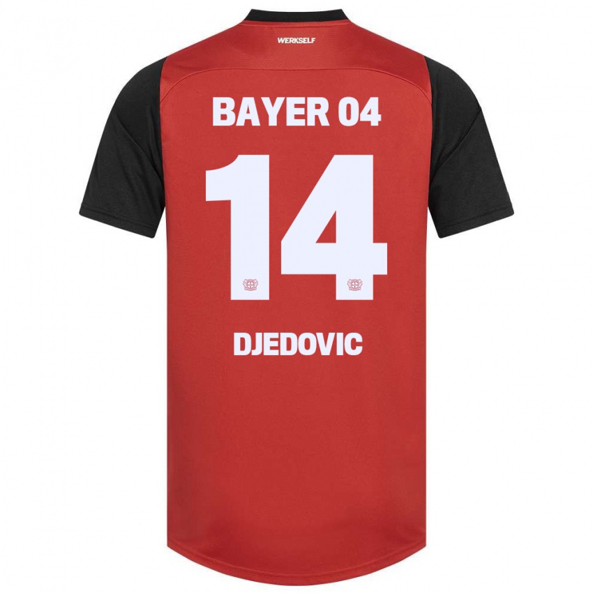 Herren Melis Djedovic #14 Rot Schwarz Heimtrikot Trikot 2024/25 T-Shirt