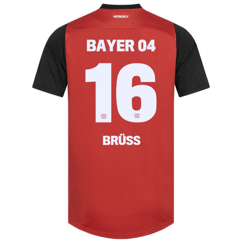 Herren Tom Brüss #16 Rot Schwarz Heimtrikot Trikot 2024/25 T-Shirt