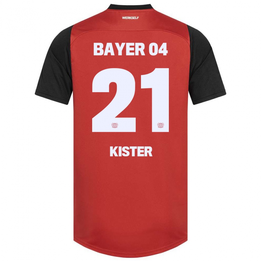 Herren Akim Kister #21 Rot Schwarz Heimtrikot Trikot 2024/25 T-Shirt