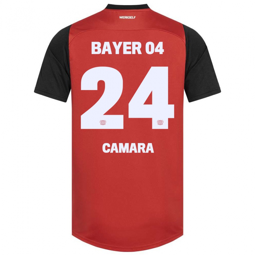 Herren Nourdine Camara #24 Rot Schwarz Heimtrikot Trikot 2024/25 T-Shirt