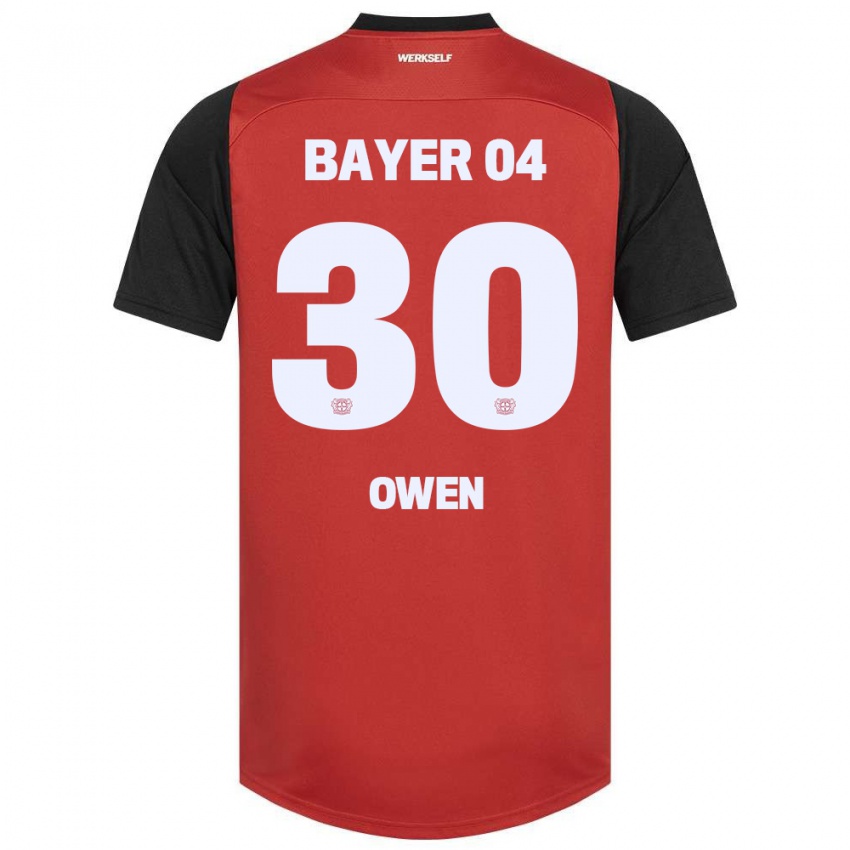 Herren Emmanuel Owen #30 Rot Schwarz Heimtrikot Trikot 2024/25 T-Shirt