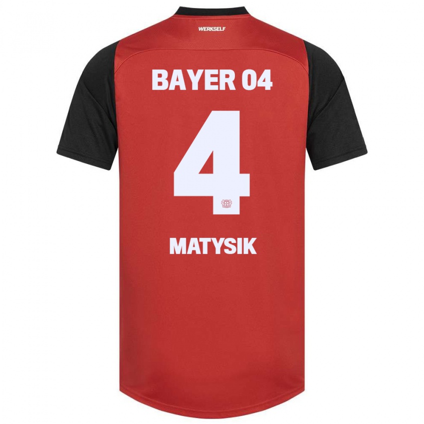 Herren Sylwia Matysik #4 Rot Schwarz Heimtrikot Trikot 2024/25 T-Shirt