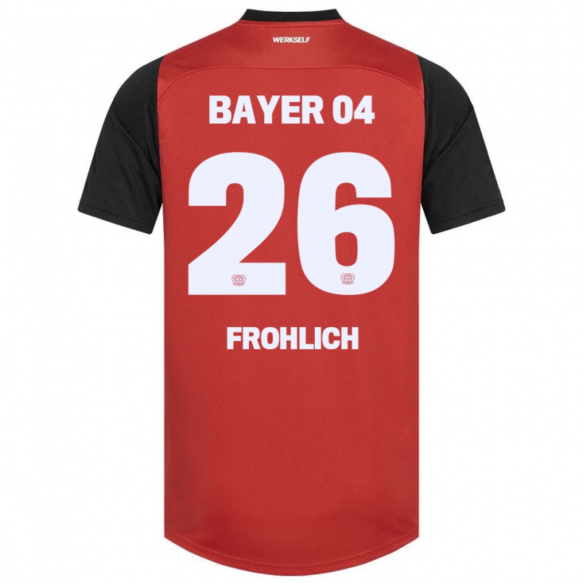 Herren Clara Fröhlich #26 Rot Schwarz Heimtrikot Trikot 2024/25 T-Shirt