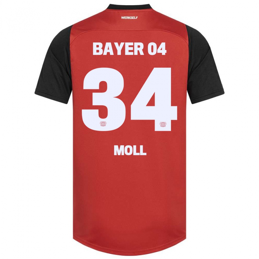 Herren Anne Moll #34 Rot Schwarz Heimtrikot Trikot 2024/25 T-Shirt