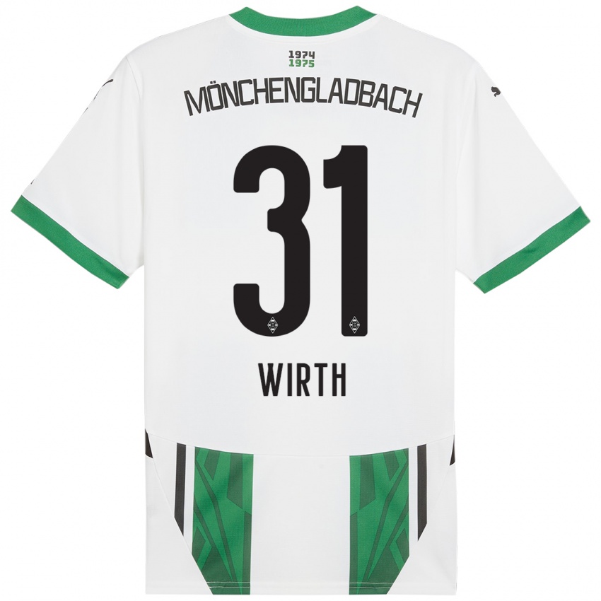 Herren Linus Wirth #31 Weiß Grün Heimtrikot Trikot 2024/25 T-Shirt