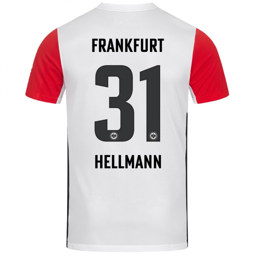 Herren Melvin Hellmann #31 Weiß Rot Heimtrikot Trikot 2024/25 T-Shirt