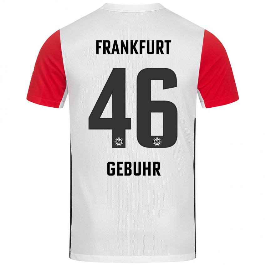 Herren Dario Gebuhr #46 Weiß Rot Heimtrikot Trikot 2024/25 T-Shirt