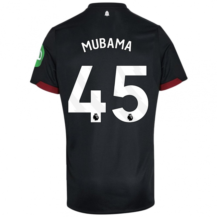 Herren Divin Mubama #45 Schwarz Weiß Auswärtstrikot Trikot 2024/25 T-Shirt