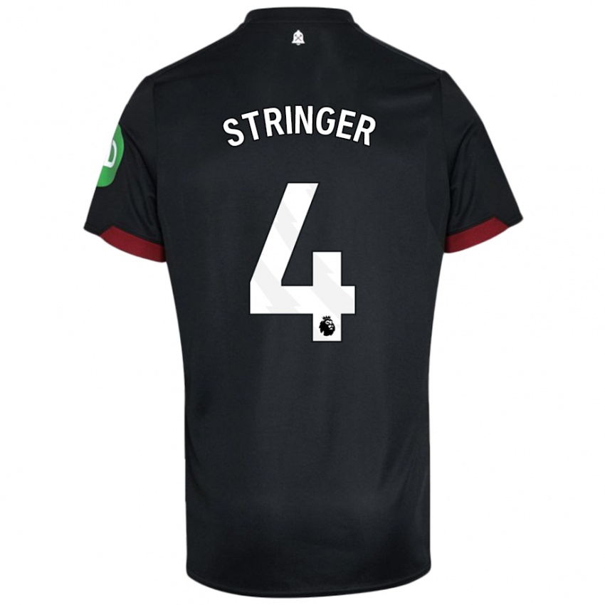 Herren Abbey-Leigh Stringer #4 Schwarz Weiß Auswärtstrikot Trikot 2024/25 T-Shirt