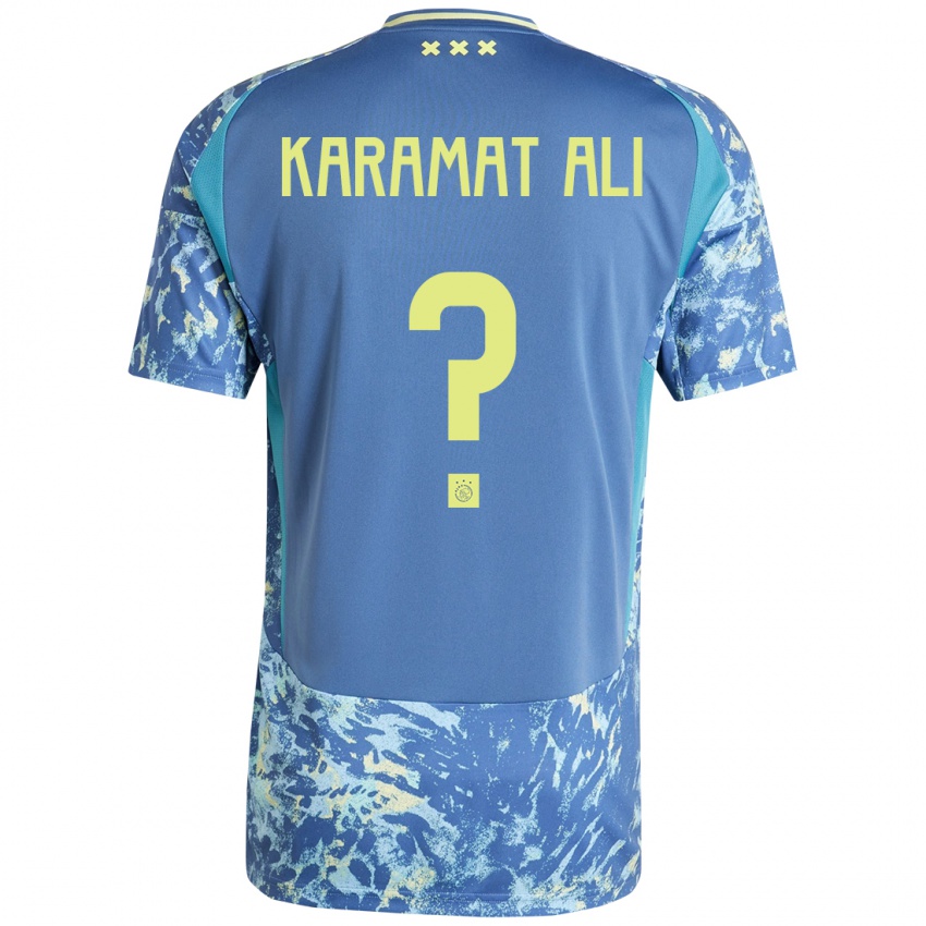 Herren Yaïr Karamat Ali #0 Grau Blau Gelb Auswärtstrikot Trikot 2024/25 T-Shirt