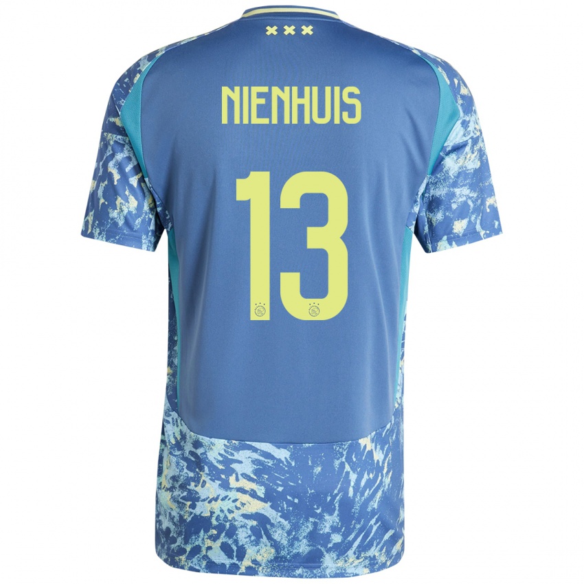 Herren Lois Niënhuis #13 Grau Blau Gelb Auswärtstrikot Trikot 2024/25 T-Shirt