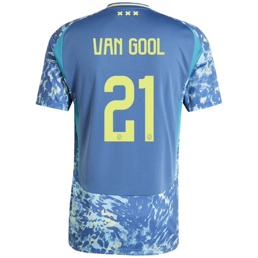 Herren Rosa Van Gool #21 Grau Blau Gelb Auswärtstrikot Trikot 2024/25 T-Shirt