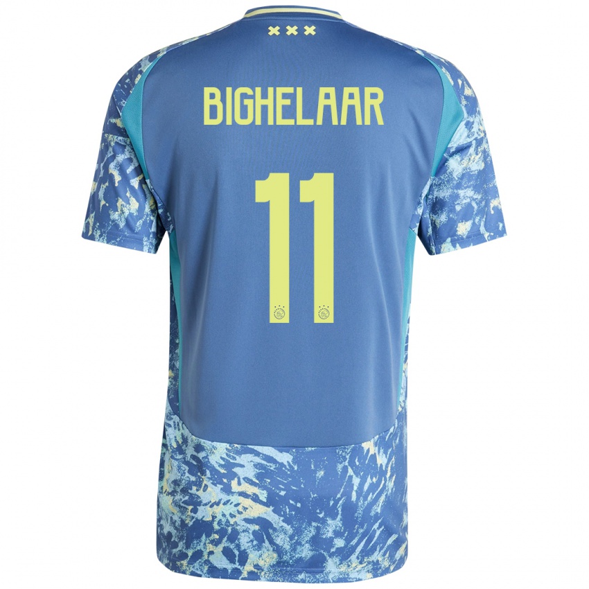 Herren Marjolijn Van Den Bighelaar #11 Grau Blau Gelb Auswärtstrikot Trikot 2024/25 T-Shirt