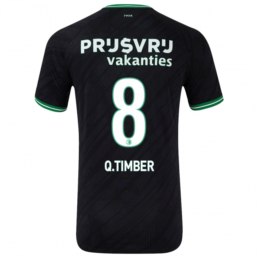 Herren Quinten Timber #8 Schwarz Grün Auswärtstrikot Trikot 2024/25 T-Shirt