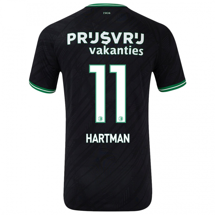 Herren Quilindschy Hartman #11 Schwarz Grün Auswärtstrikot Trikot 2024/25 T-Shirt