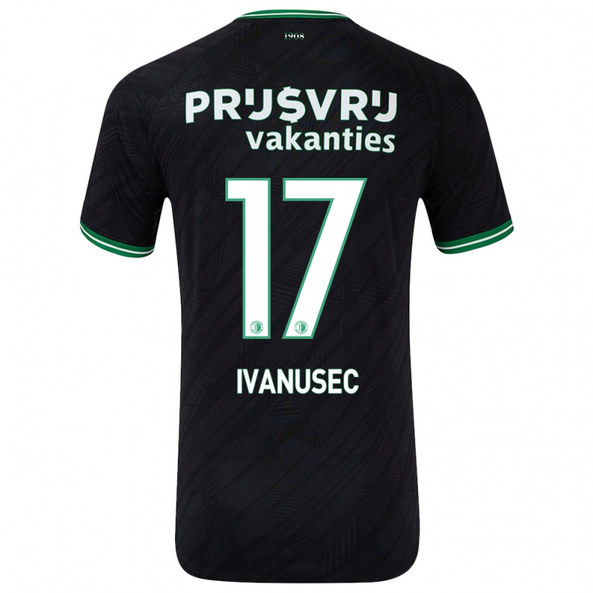 Herren Luka Ivanusec #17 Schwarz Grün Auswärtstrikot Trikot 2024/25 T-Shirt