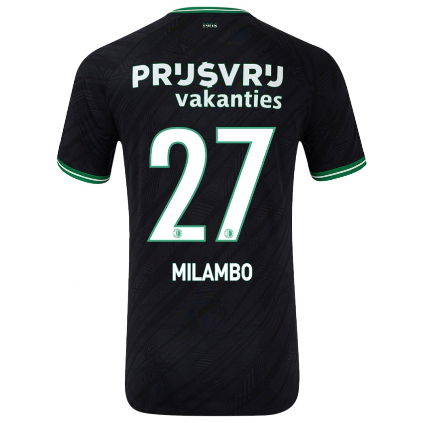 Herren Antoni Milambo #27 Schwarz Grün Auswärtstrikot Trikot 2024/25 T-Shirt