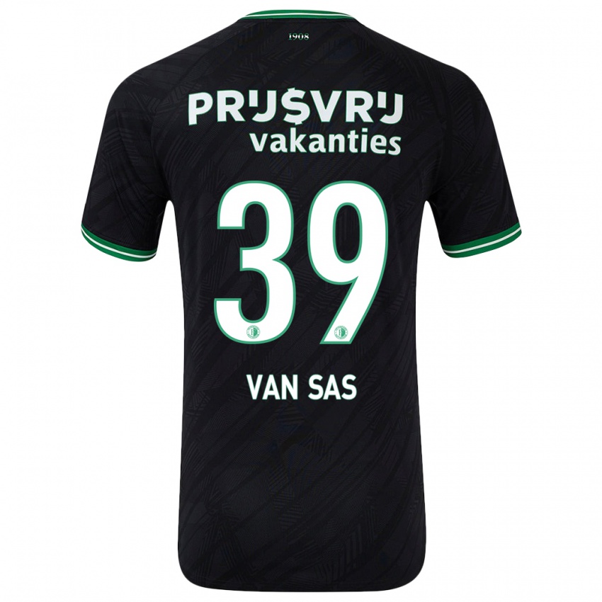 Herren Mikki Van Sas #39 Schwarz Grün Auswärtstrikot Trikot 2024/25 T-Shirt