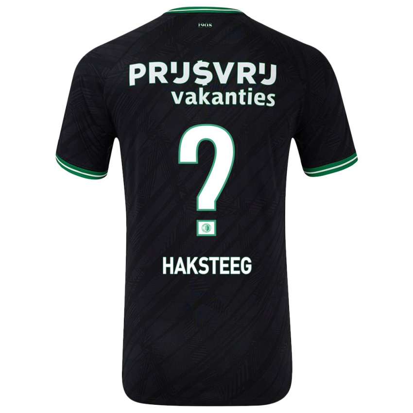 Herren Tim Haksteeg #0 Schwarz Grün Auswärtstrikot Trikot 2024/25 T-Shirt