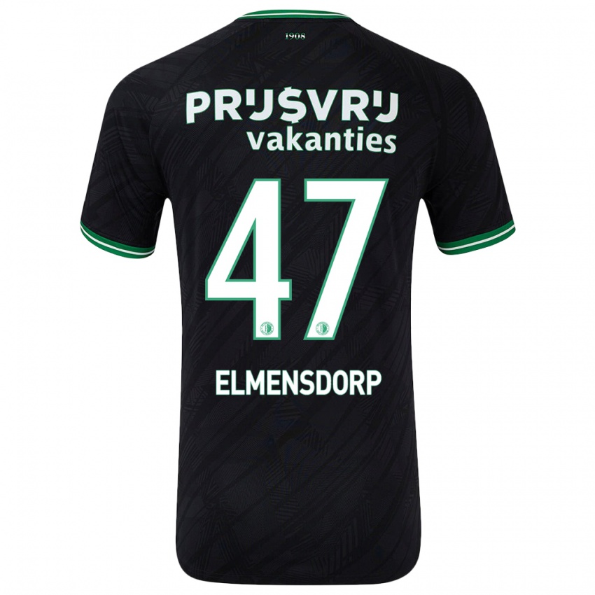 Herren Paris Elmensdorp #47 Schwarz Grün Auswärtstrikot Trikot 2024/25 T-Shirt