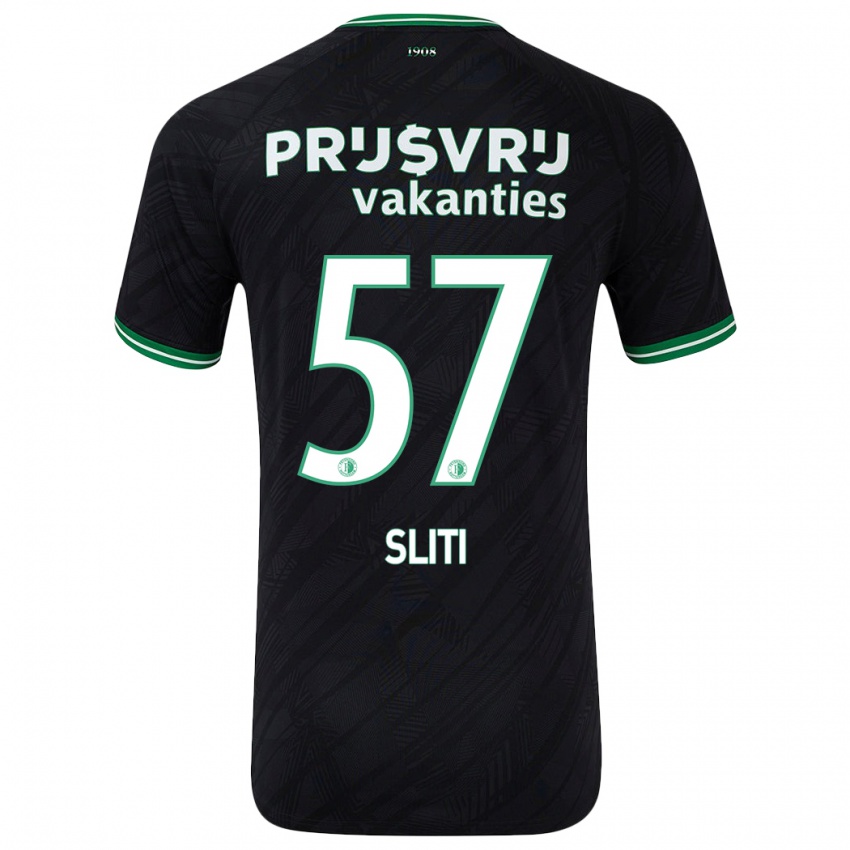 Herren Aymen Sliti #57 Schwarz Grün Auswärtstrikot Trikot 2024/25 T-Shirt