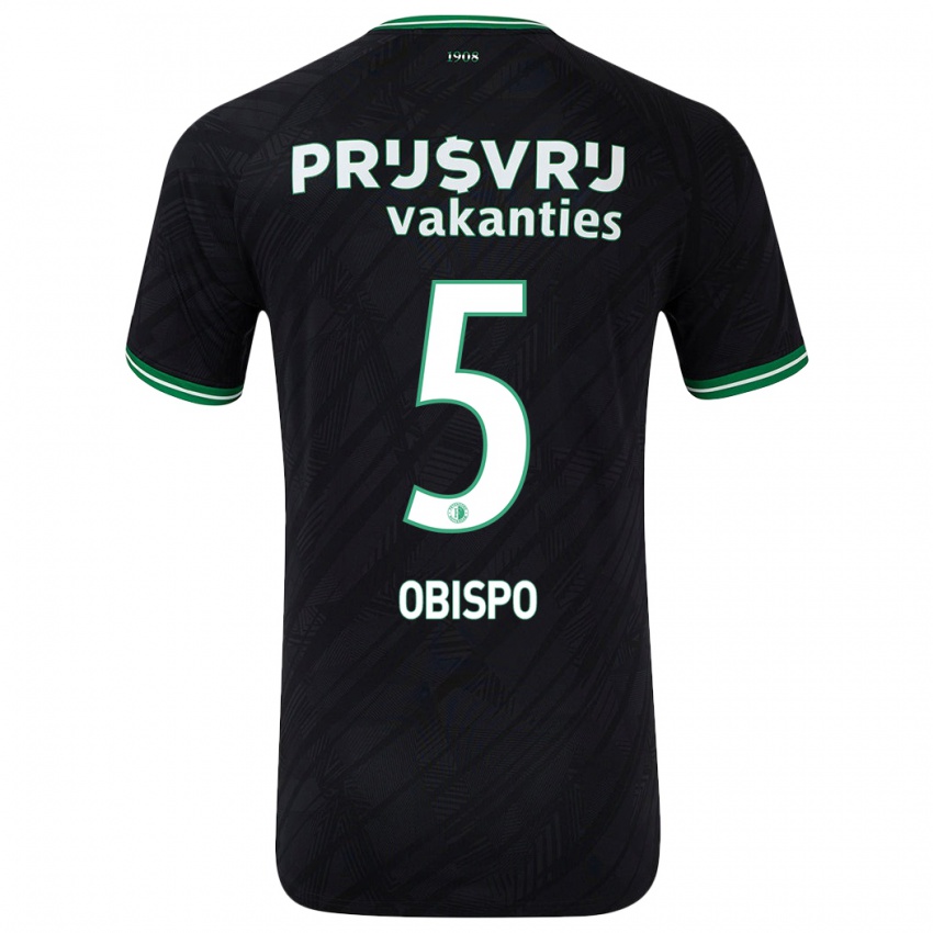 Herren Celainy Obispo #5 Schwarz Grün Auswärtstrikot Trikot 2024/25 T-Shirt